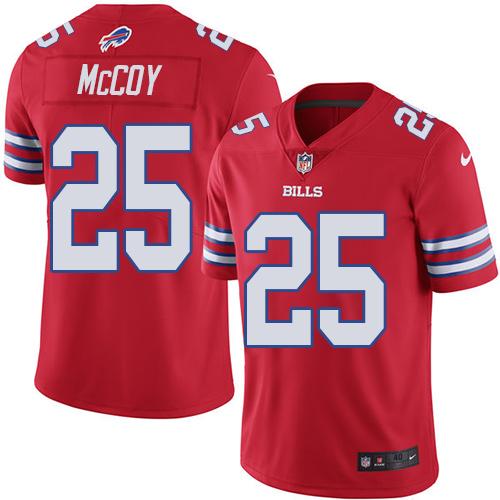 Nike Bills #25 LeSean McCoy Red Men's Stitched NFL Elite Rush Jersey - Click Image to Close